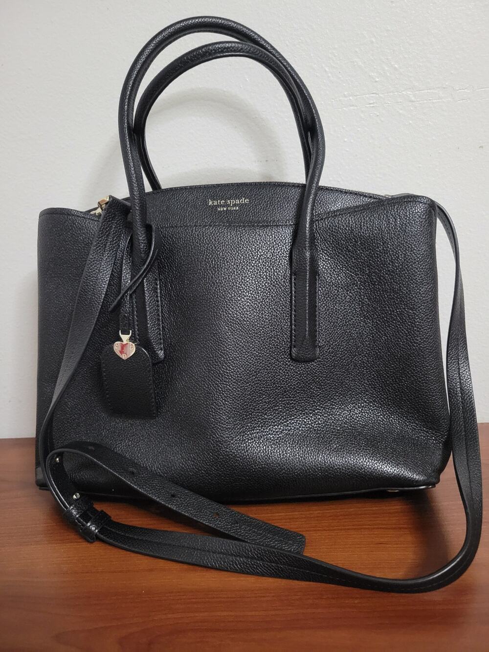 Black Pebble Leather Kate Spade Shoulder/Crossbody Bag